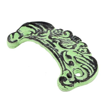 Lime Green Distressed Vase D Pull Iron Handle